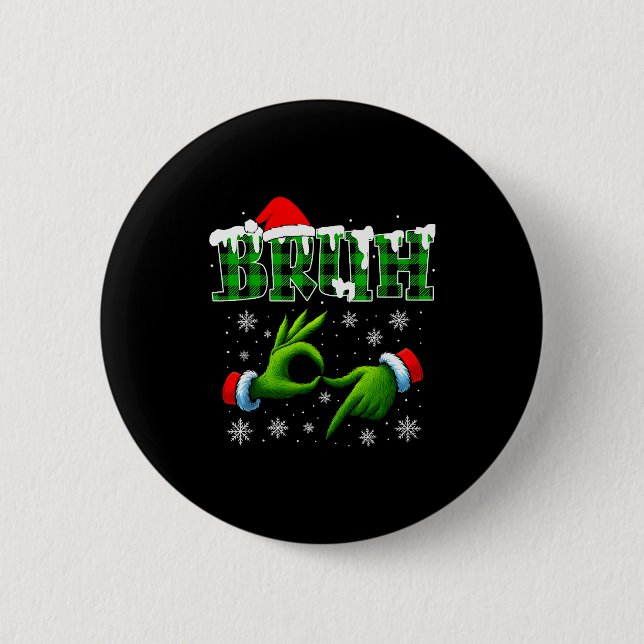 Bruh 67 Six Seven 6 7 Shirts Funny Meme Christmas  Button (Front)