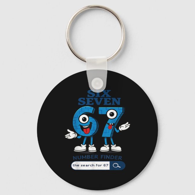 Bruh 67 Six Seven 6-7 Talian Brainrot Meme For Kid Keychain (Front)