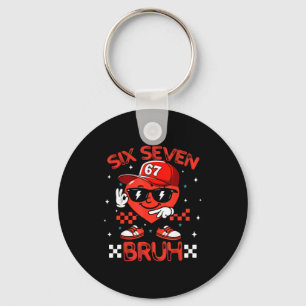 Bruh 67 Six Seven Meme Dab Heart Boys Kids Valenti Keychain