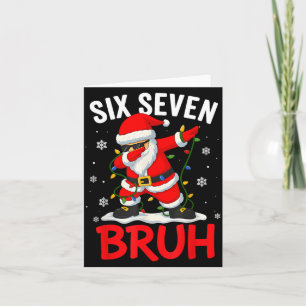 Bruh 67 Six Seven Santa Dabbing Christmas Meme Boy Card