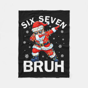 Bruh 67 Six Seven Santa Dabbing Christmas Meme Boy Fleece Blanket