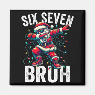 Bruh 67 Six Seven Santa Dabbing Christmas Meme Boy Magnet