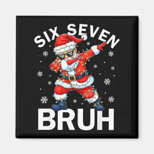 Bruh 67 Six Seven Santa Dabbing Christmas Meme Boy Magnet