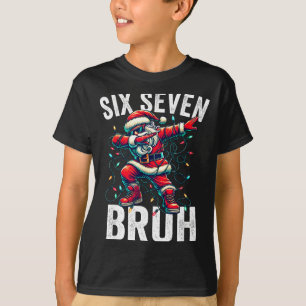 Bruh 67 Six Seven Santa Dabbing Christmas Meme Boy T-Shirt