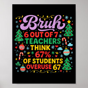 Bruh 6 Out Of 7 Teachers 67 Percent Students Meme Poster