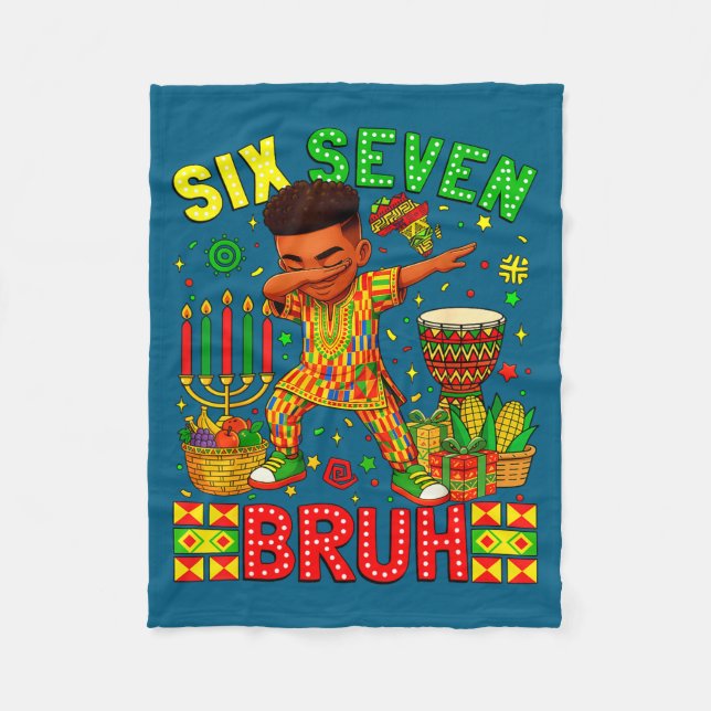 Bruh American Black History 67 Seven African Dabbi Fleece Blanket (Front)
