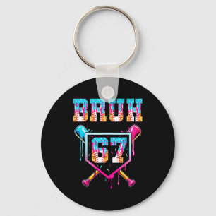 Bruh Baseball Ice Cream Drip Number 67 Player 67th Keychain