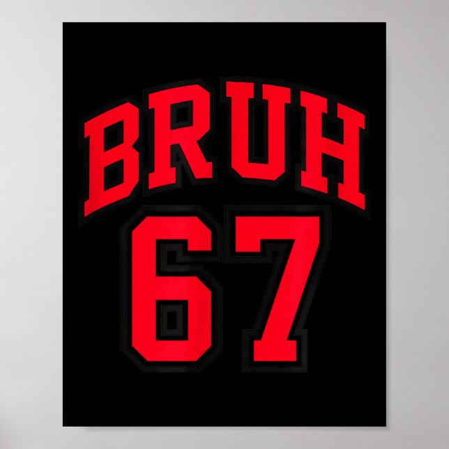 Bruh Basketball Style Number 67 Srt Bro Slang Meme Poster (Front)