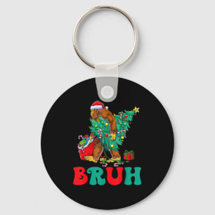 Bruh Bigfoot Christmas Funny Christmas Tree Xmas S Keychain