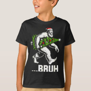 Bruh Bigfoot Christmas Funny Christmas Tree Xmas S T-Shirt