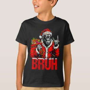 Bruh Bigfoot Christmas Funny Sasquatch Xmas For Me T-Shirt