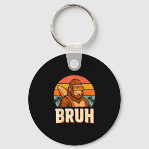 Bruh bigfoot meme graphic boys men funny sasquatch keychain