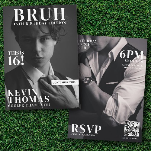 BRUH Birthday Party Magazine Cover Boy Teenager