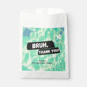 Bruh Boy Summer Pool Party Birthday Thank You Favor Bag