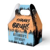 Bruh Boy's Birthday Neon Graffiti Orange Blue Favor Boxes