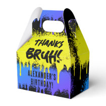 Bruh Boy's Birthday Neon Graffiti Yellow Blue Favor Boxes