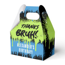 Bruh Boy's Birthday Party Neon Graffiti Green Blue Favor Boxes