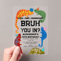 Bruh Boy's Birthday Party Teenager Chameleons