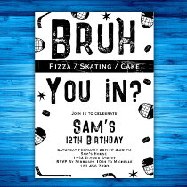 Bruh Boys Ice Hockey Kids Birthday Party Invitation