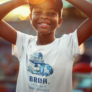 BRUH Boys Pool Party Personalized Birthday T-Shirt