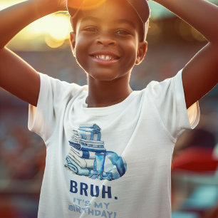 BRUH Boys Pool Party Personalized Birthday T-Shirt