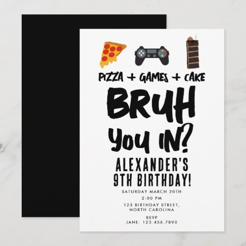 Bruh Boy's Teenager Birthday Party Teen Boy Pizza
