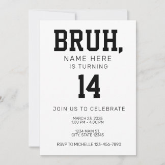 Bruh Bro Birthday Invitation