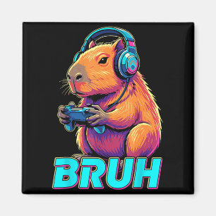 Bruh Capybara Funny Video Games Capybaras  Magnet