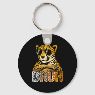 Bruh cheetah safari animals wildlife zookeeper boy keychain