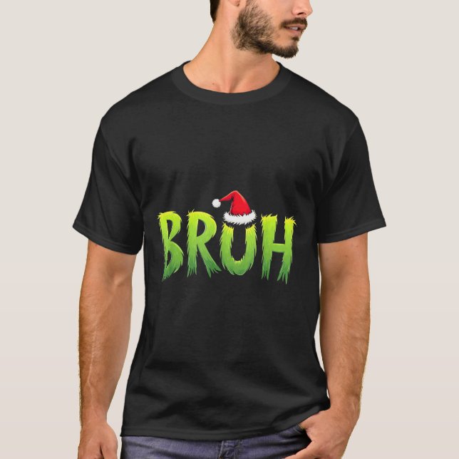 Bruh Christmas Kids Teens Boys Funny Christmas Hum T-Shirt (Front)