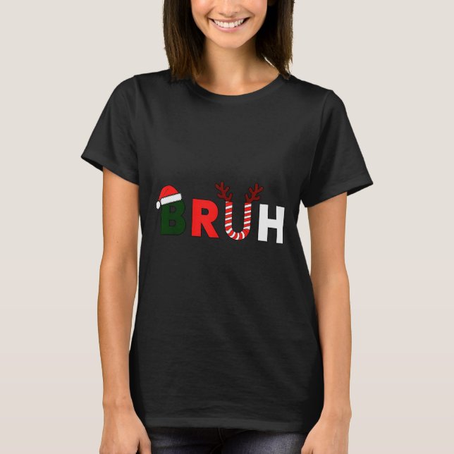 Bruh Christmas Kids Xmas Teens Boys Funny Party Wi T-Shirt (Front)
