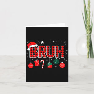 Bruh Christmas Pajama Christmas Family Retro Santa Card