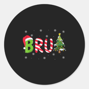 Bruh Christmas Saying Bro Funny Men Boys Bruh Meme Classic Round Sticker