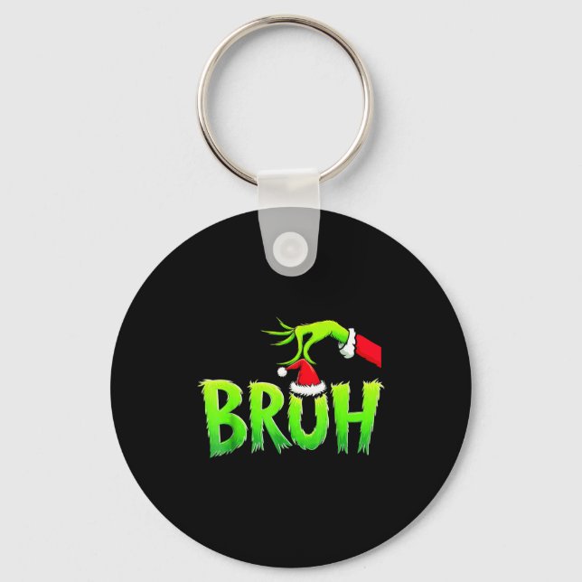 Bruh Christmas Shirt Kids Xmas Teens Boys Funny Ch Keychain (Front)