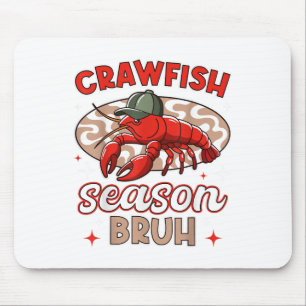 Bruh Crawfish Hat Boy Funny Crawfish Boil Festival Mouse Pad