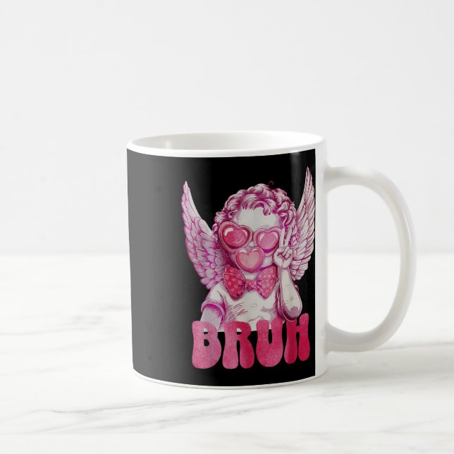Bruh Cupid Valentines Day Funny Sarcastic  Coffee Mug (Right)