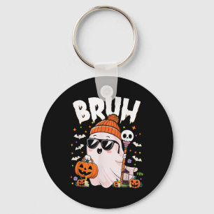 Bruh Cute Ghost Trick Or Treat Halloween Costume B Keychain
