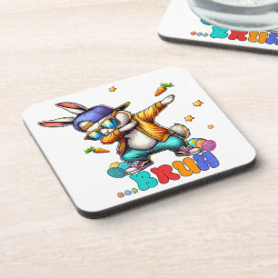 Bruh Dab Bunny Easter Funny Beverage Coaster