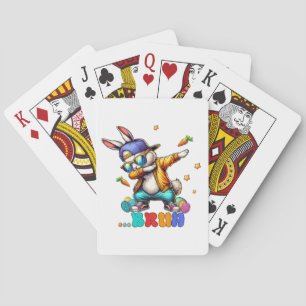 Bruh Dab Bunny Easter Funny Poker Cards