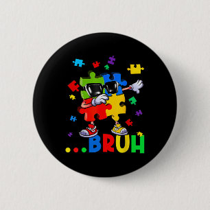 Bruh Dabbing Puzzle Autism Awareness Teens Boys Ki Button