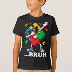 Bruh Dabbing Puzzle Funny Kids Boys Mens Autism T-Shirt