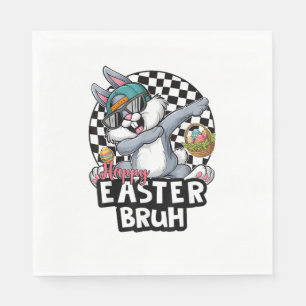 Bruh Dabbing Rabbit Easter Day Eggs Dab Boys Girls Napkins
