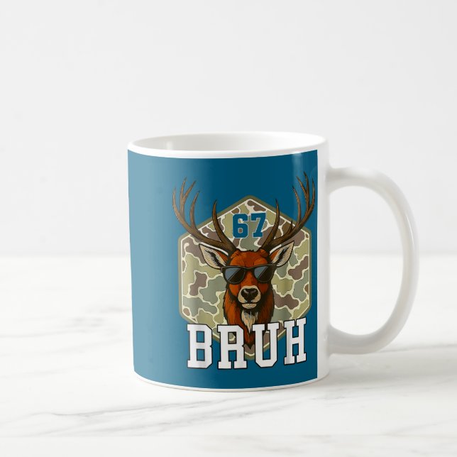 Bruh Deer 67 Funny Deer Hunting Camo Hat Youth Tee Coffee Mug (Right)