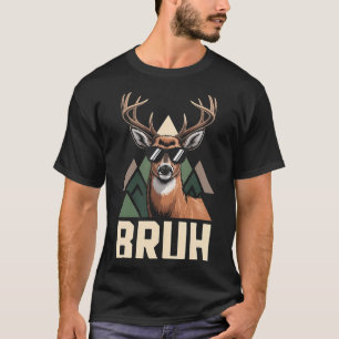 Bruh Deer Funny Deer Hunting Camo Hat Youth Kids S T-Shirt