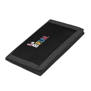Bruh Easter Bunny Cute Meme For Kids _3 Tri-fold Wallet