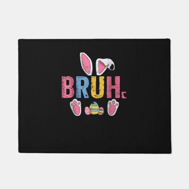 Bruh Easter Bunny Cute Meme For Kids _7 Doormat (Front)