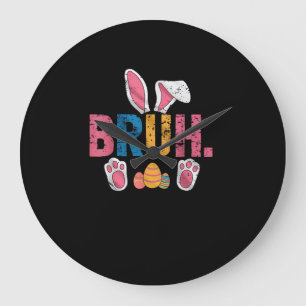 Bruh Easter Bunny Cute Meme For Kids _8 Large Clock