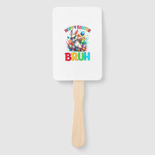 Bruh Easter Eggs Teens Boys Kids Easter Bunny East Hand Fan