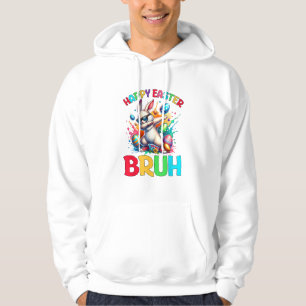 Bruh Easter Eggs Teens Boys Kids Easter Bunny East Hoodie