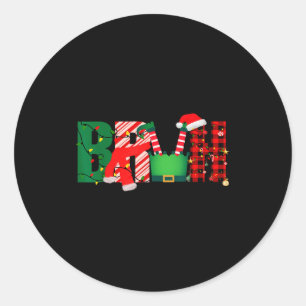 Bruh Funny Christmas For Kids Boys Bruh Xmas Light Classic Round Sticker